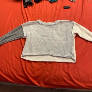 Gray and white American eagle sweater